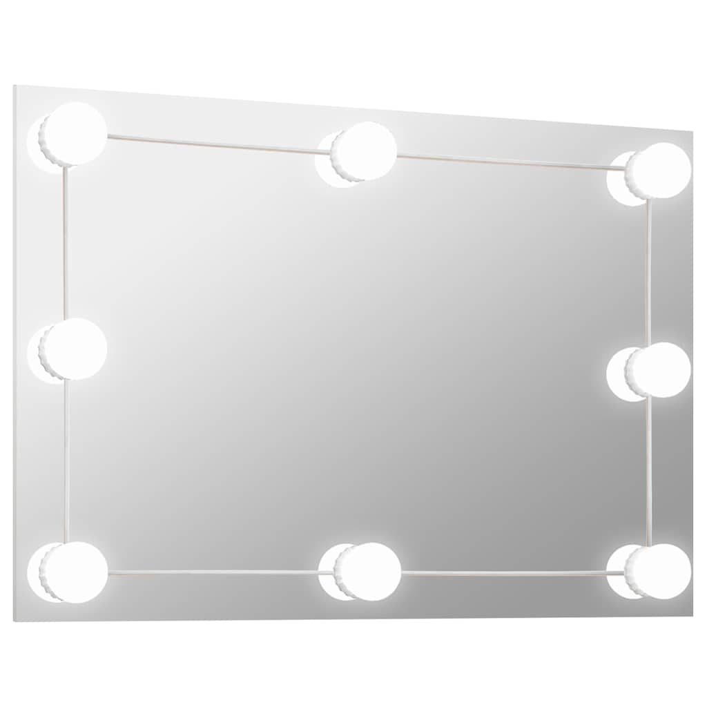 vidaXL Wall Mirror With Led Light | Silver | Glass, Plastic | Medium 2