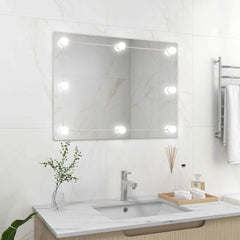Wall Mirror with LED Lights Glass Rectangle with LEDs 80 x 60 cm