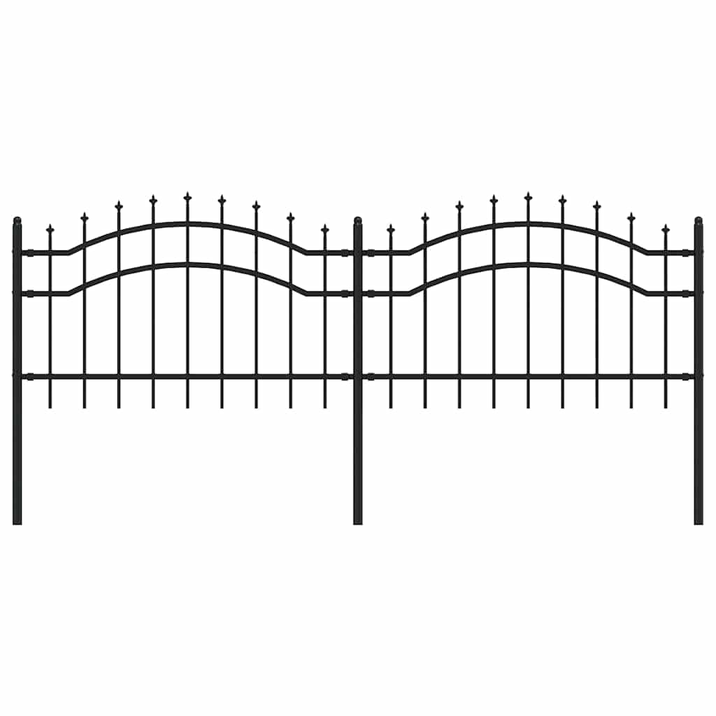 Garden Fence CORONA 240 x 75 cm Powder-coated steel Black 115 cm