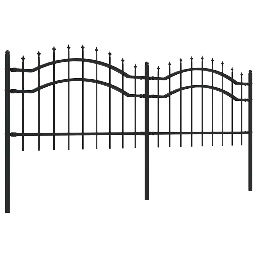 Garden Fence CORONA 240 x 75 cm Powder-coated steel Black 115 cm