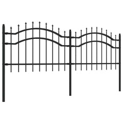 Garden Fence CORONA 240 x 75 cm Powder-coated steel Black 115 cm
