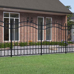 Garden Fence CORONA 240 x 75 cm Powder-coated steel Black 165 cm