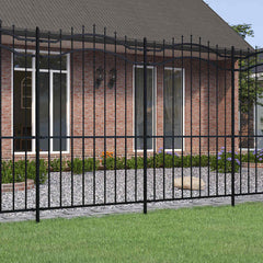 Garden Fence CORONA 240 x 75 cm Powder-coated steel Black 222 cm