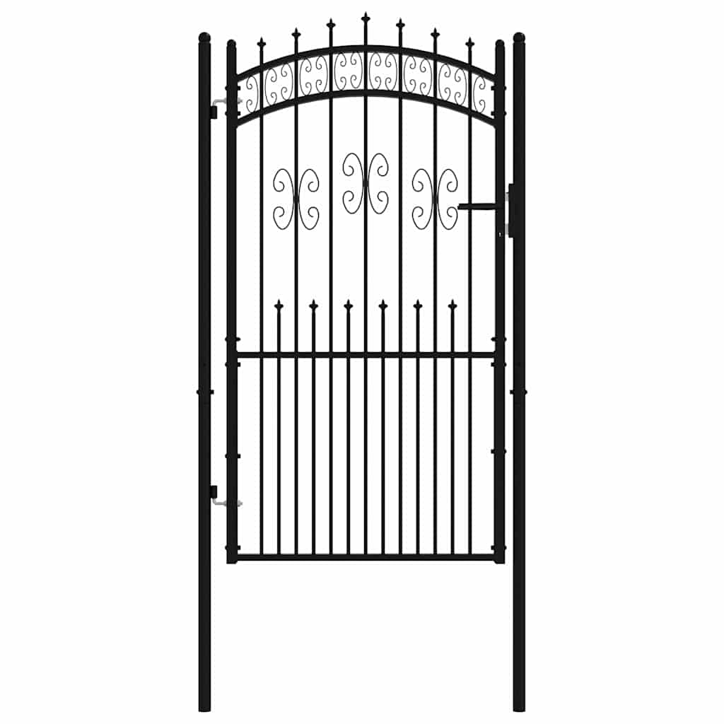 vidaXL Fence Gate "KAMPEN" with Spear Top Black 103x175 cm Steel 3