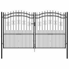 vidaXL Fence Gate "KAMPEN" with Spear Top Black 302x172 cm Steel 3