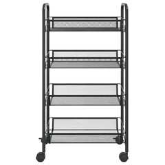 vidaXL 4-Tier Kitchen Trolley Black 46x26x85 cm Iron 3