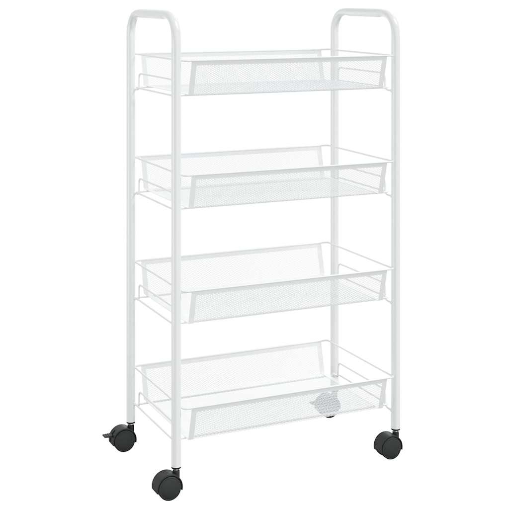 vidaXL 4-Tier Kitchen Trolley White 46x26x85 cm Iron 2