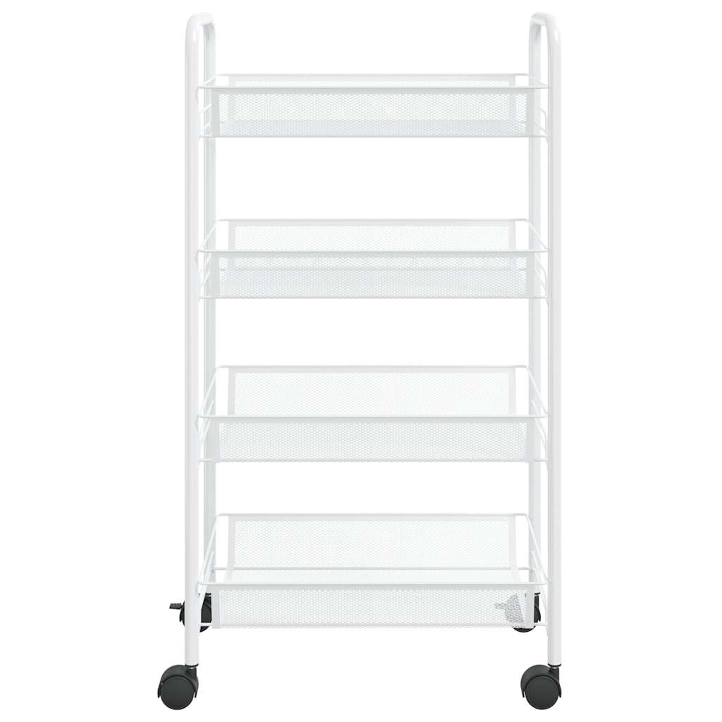 vidaXL 4-Tier Kitchen Trolley White 46x26x85 cm Iron 3