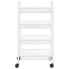 vidaXL 4-Tier Kitchen Trolley White 46x26x85 cm Iron 3