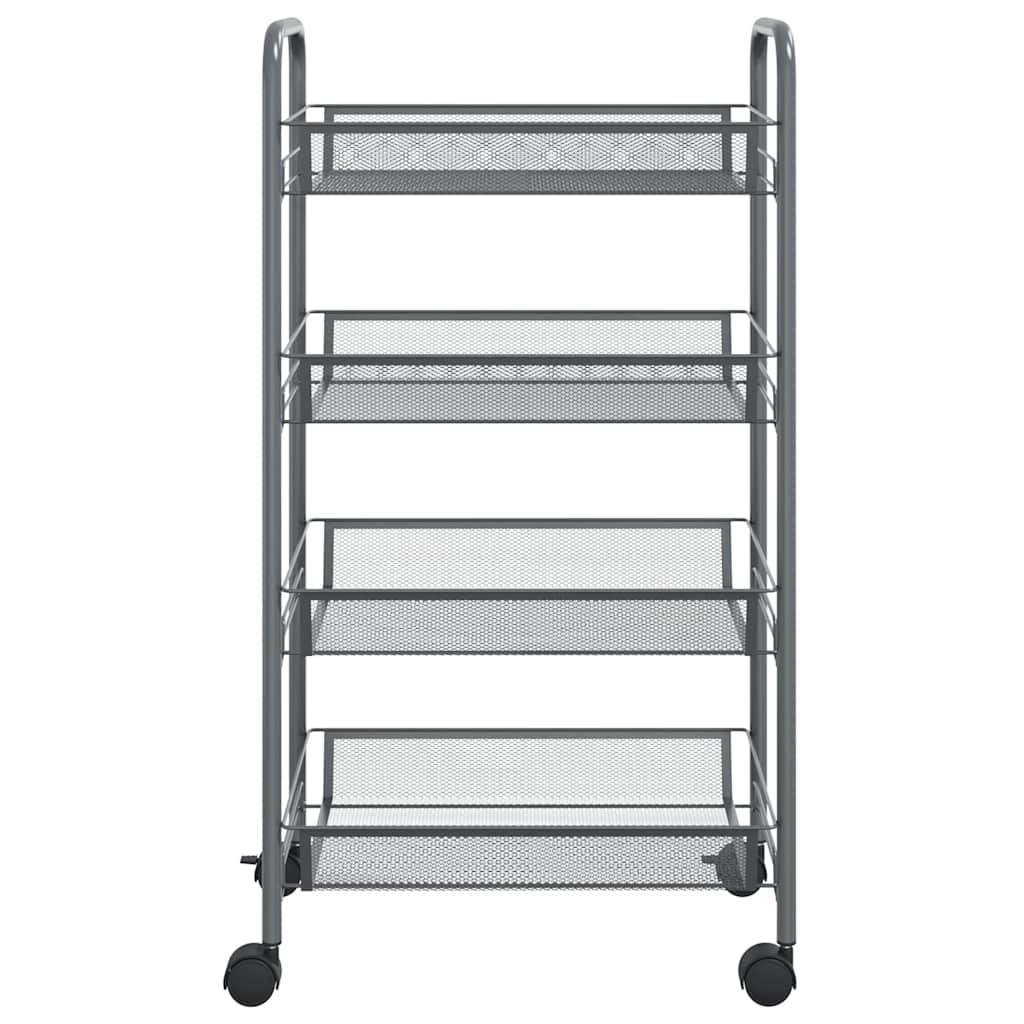 vidaXL 4-Tier Kitchen Trolley Grey 46x26x85 cm Iron 3