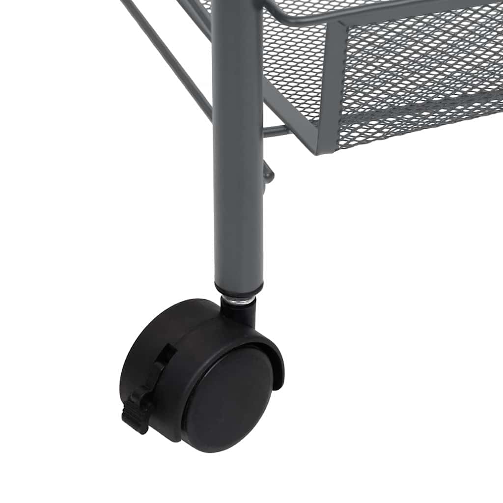 vidaXL 4-Tier Kitchen Trolley Grey 46x26x85 cm Iron 6