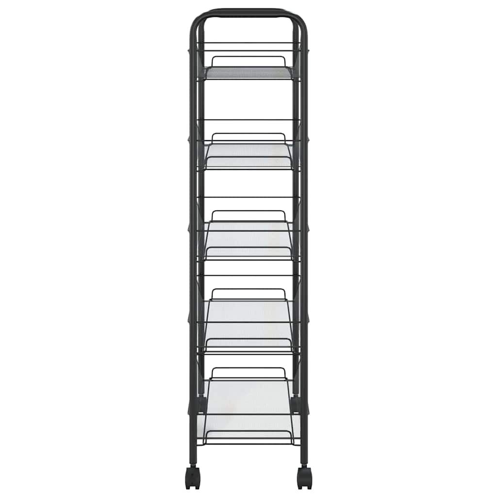 vidaXL 5-Tier Kitchen Trolley Black 46x26x105 cm Iron 4