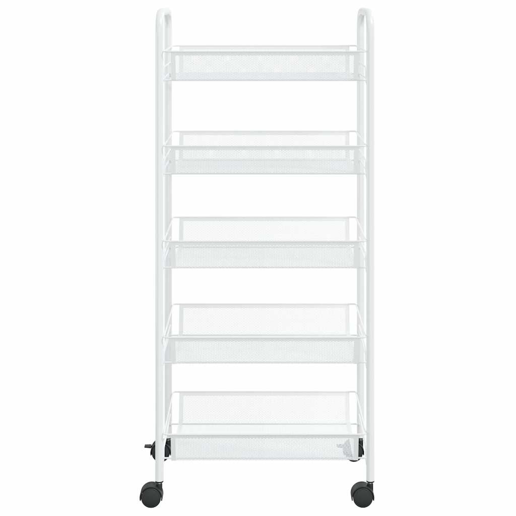 vidaXL 5-Tier Kitchen Trolley White 46x26x105 cm Iron 3