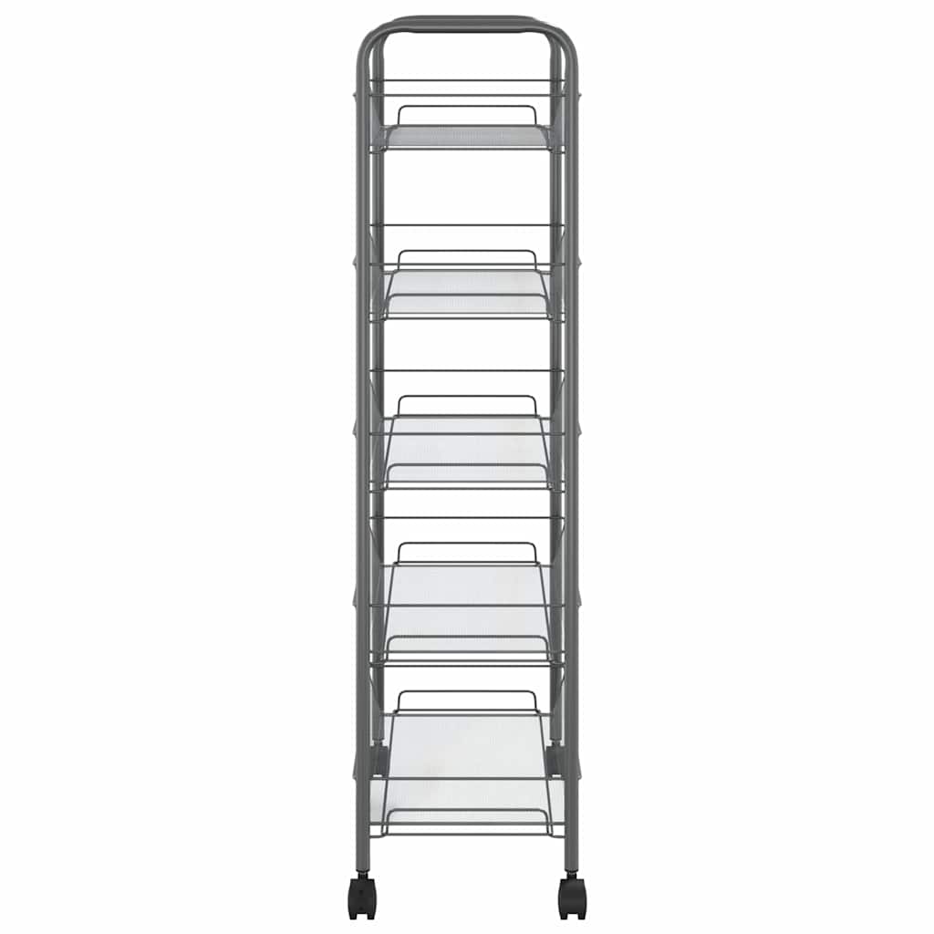 vidaXL 5-Tier Kitchen Trolley Grey 46x26x105 cm Iron 4