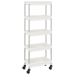vidaXL 5-Tier Kitchen Trolley White 42x29x128 cm Iron and ABS 2
