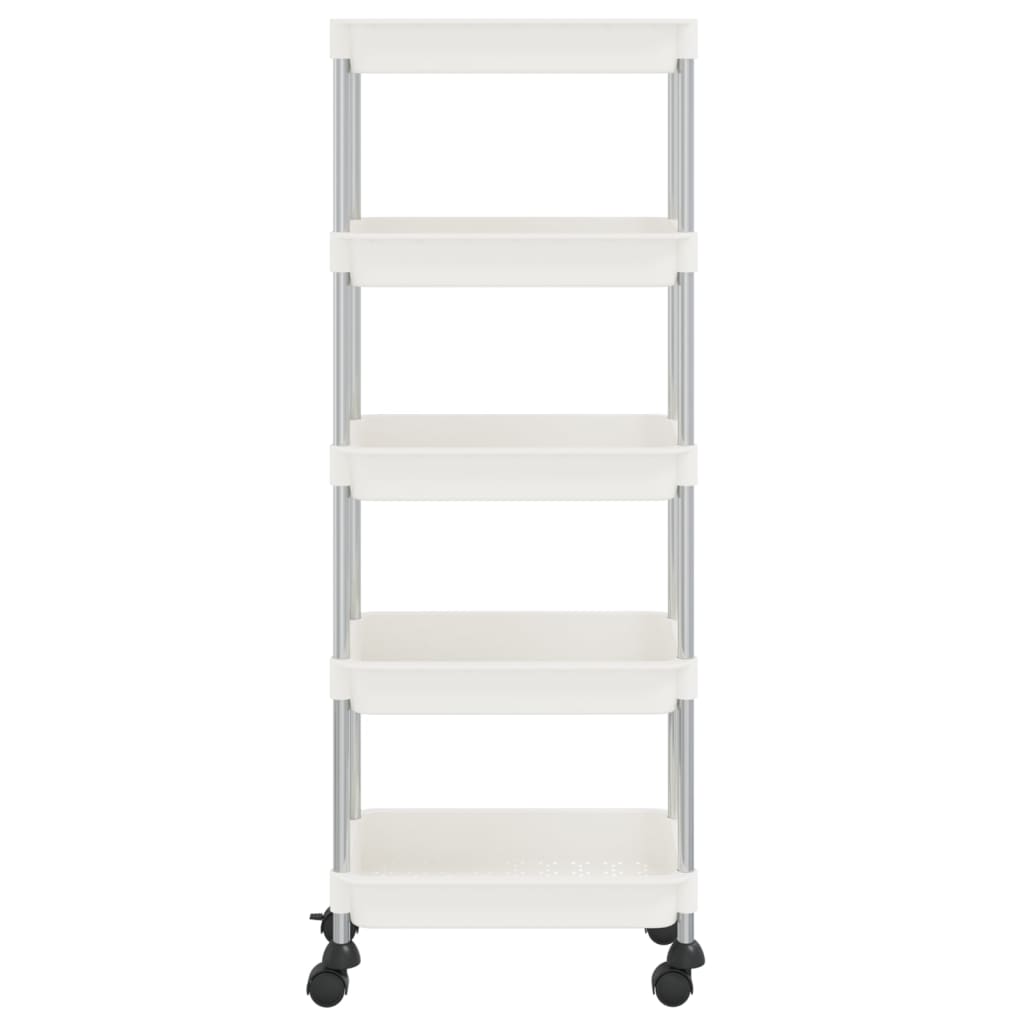 vidaXL 5-Tier Kitchen Trolley White 42x29x128 cm Iron and ABS 3