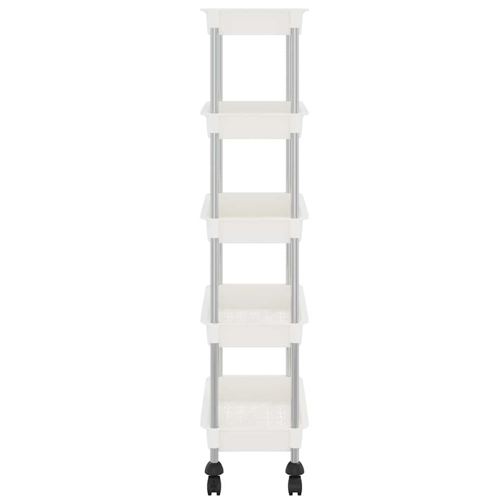 vidaXL 5-Tier Kitchen Trolley White 42x29x128 cm Iron and ABS 4