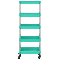 vidaXL 5-Tier Kitchen Trolley Turquoise 42x29x128 cm Iron and ABS 3