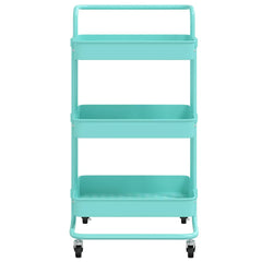vidaXL 3-Tier Kitchen Trolley Turquoise 42x35x85 cm Iron and ABS 3