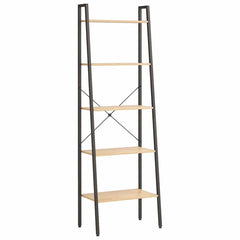 vidaXL Standing Shelf | Light Brown and Black | Engineered wood and Steel 2