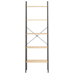 vidaXL Standing Shelf | Light Brown and Black | Engineered wood and Steel 3