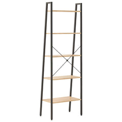 vidaXL Standing Shelf | Light Brown and Black | Engineered wood and Steel 5