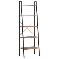 vidaXL Standing Shelf | Dark brown and black | Engineered wood, Steel | Tall 2