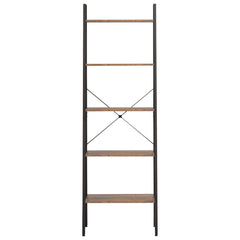 vidaXL Standing Shelf | Dark brown and black | Engineered wood, Steel | Tall 3