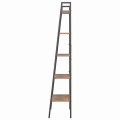 vidaXL Standing Shelf | Dark brown and black | Engineered wood, Steel | Tall 4