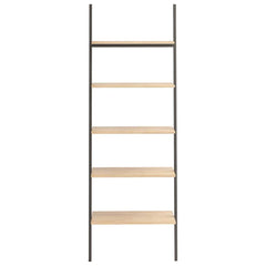 vidaXL Leaning Shelf | Light brown and black | Engineered wood and steel 3
