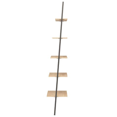 vidaXL Leaning Shelf | Light brown and black | Engineered wood and steel 4