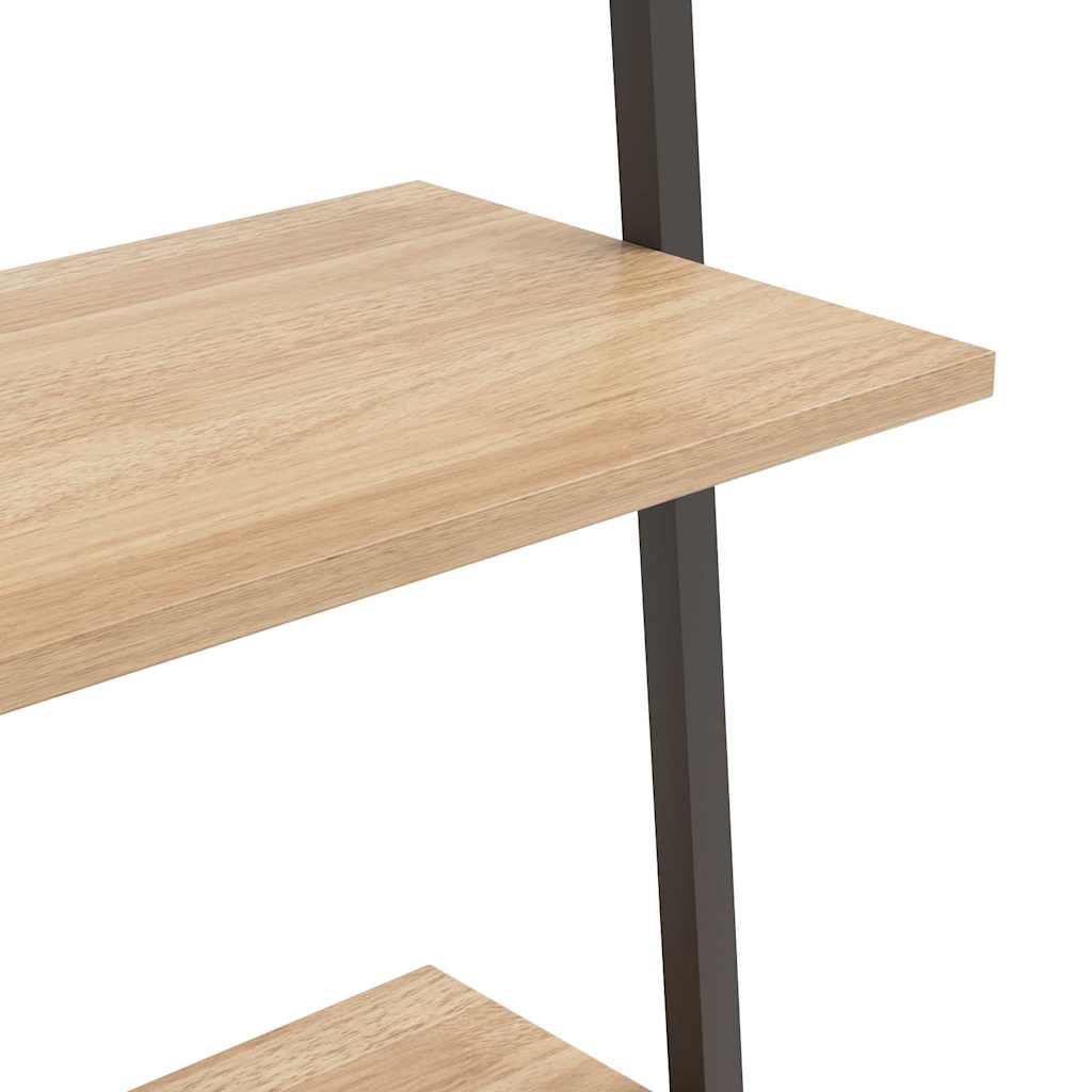 vidaXL Leaning Shelf | Light brown and black | Engineered wood and steel 6