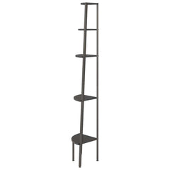 vidaXL Corner Shelf | Black | Engineered wood, steel 4