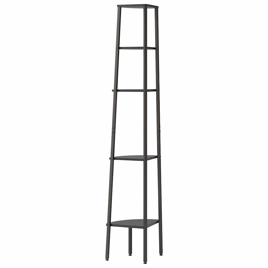 vidaXL Corner Shelf | Black | Engineered wood, steel 5