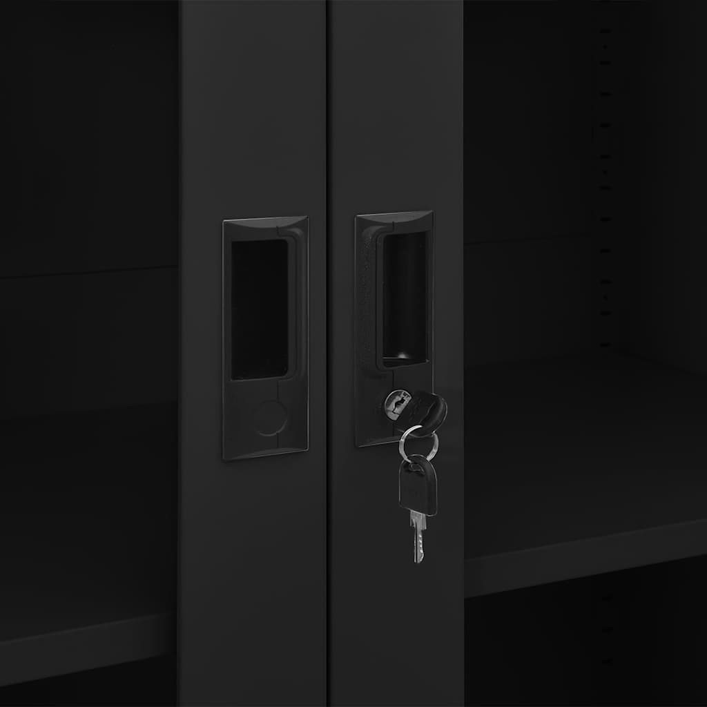 vidaXL Office Cabinet Black 90x40x180 cm Steel 6
