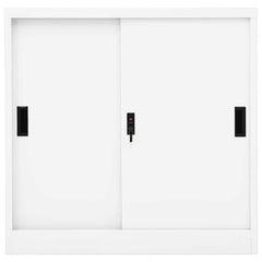 vidaXL Office Cabinet with Sliding Door White 90x40x90 cm Steel 2