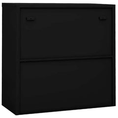 vidaXL Office Cabinet with Sliding Door Black 90x40x90 cm Steel 5
