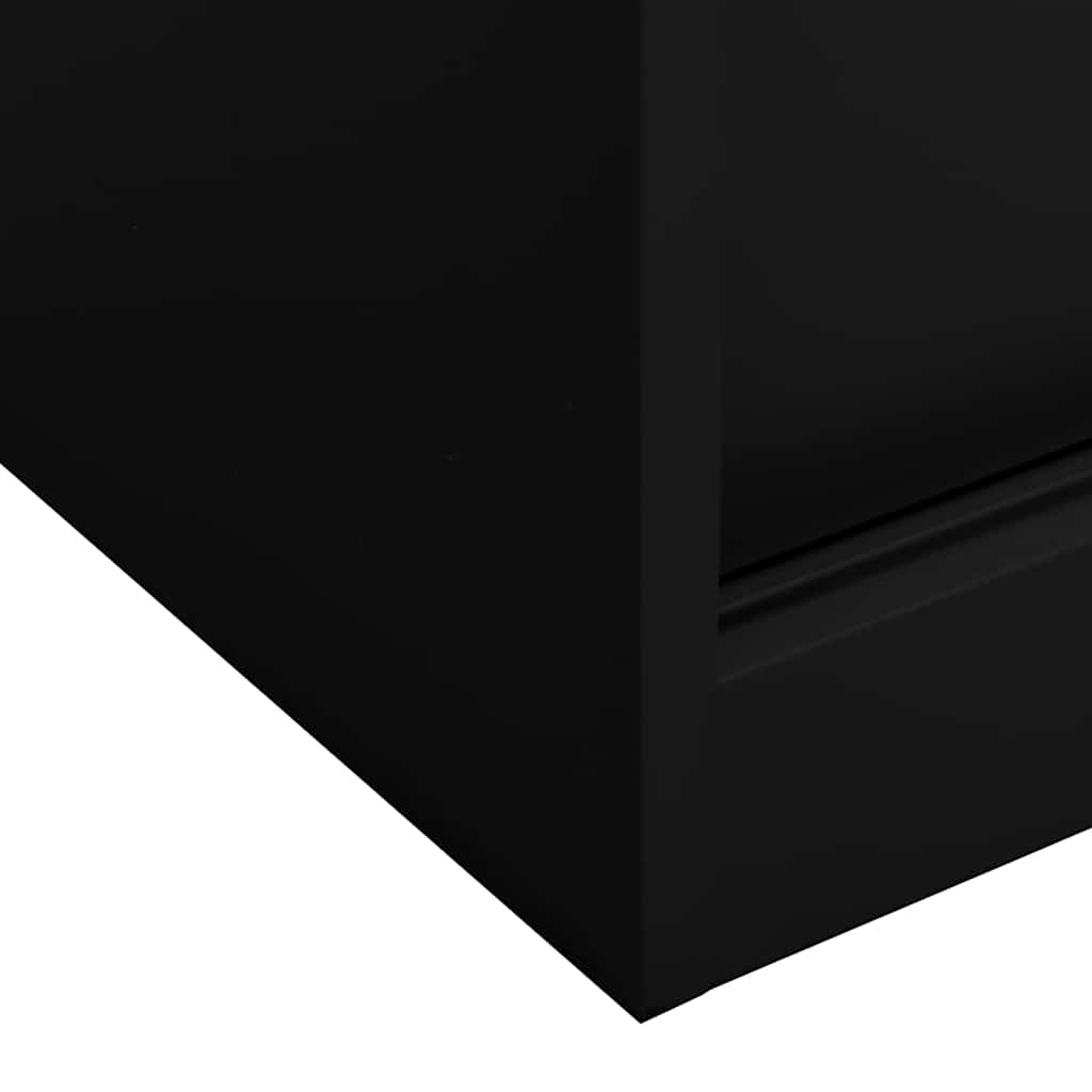 vidaXL Office Cabinet with Sliding Door Black 90x40x90 cm Steel 6
