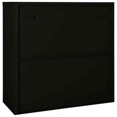 vidaXL Sliding Door Cabinet Black 90x40x90 cm Steel 4