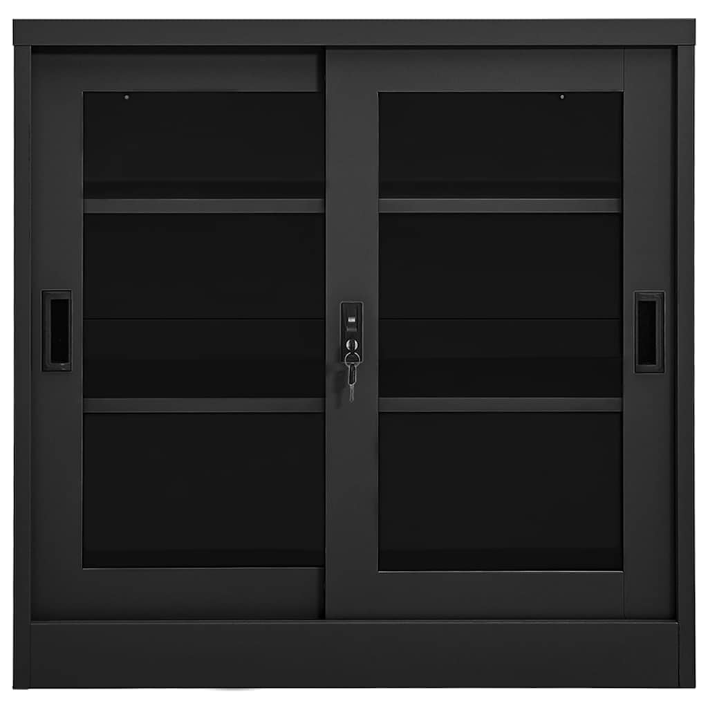 vidaXL Sliding Door Cabinet Anthracite 90x40x90 cm Steel 2
