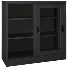vidaXL Sliding Door Cabinet Anthracite 90x40x90 cm Steel 5