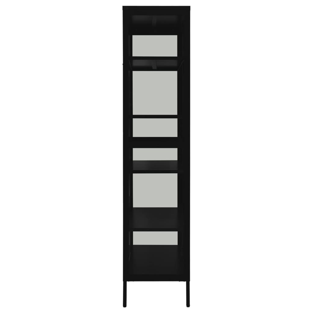 vidaXL Display Cabinet Black 90x40x180 cm Steel and Tempered Glass 4