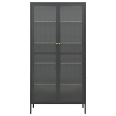 vidaXL Display Cabinet Anthracite 90x40x180 cm Steel and Tempered Glass 4