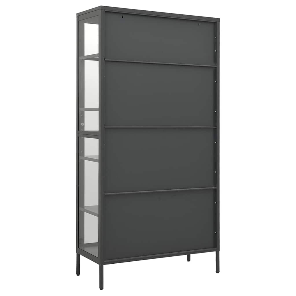 vidaXL Display Cabinet Anthracite 90x40x180 cm Steel and Tempered Glass 6