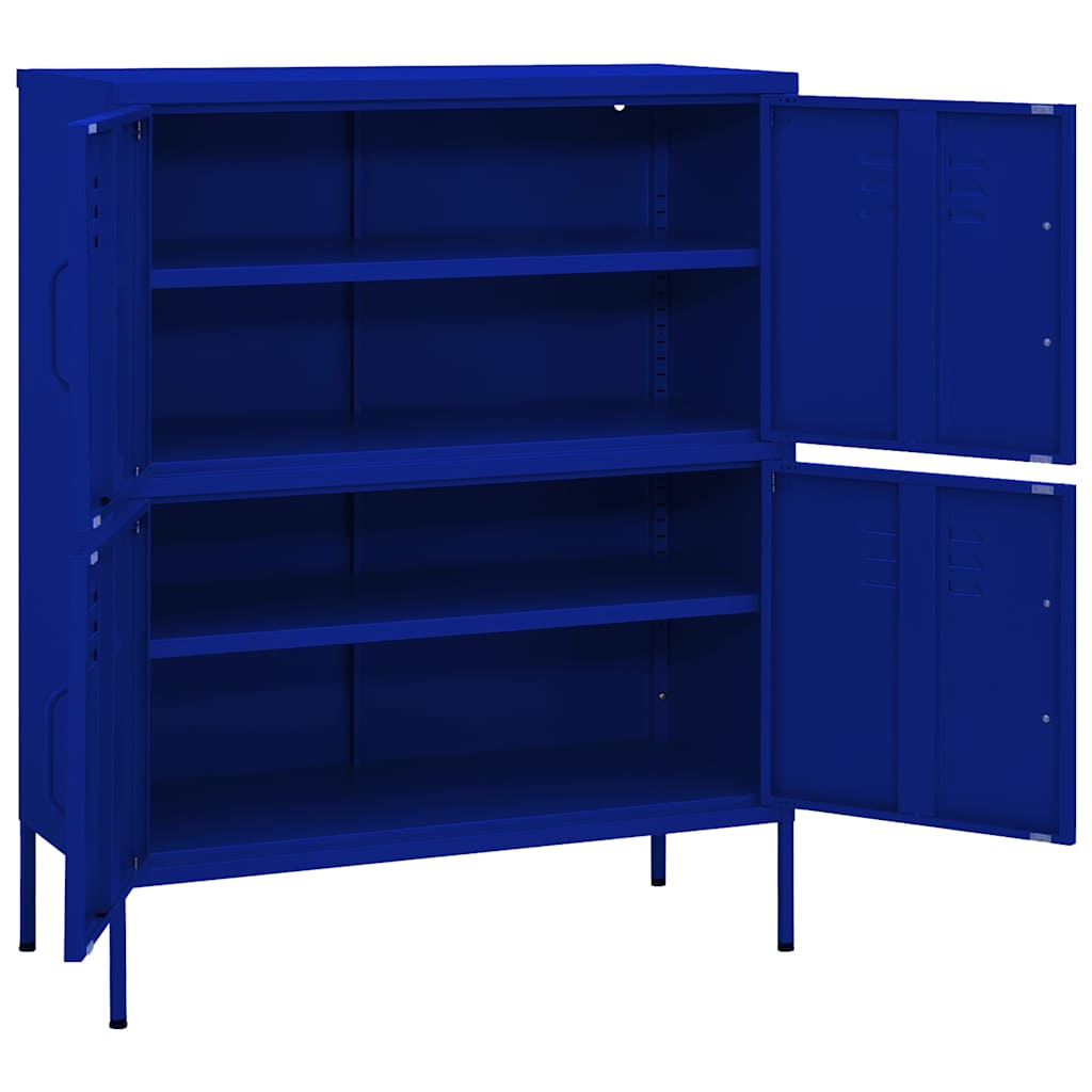 vidaXL Storage Cabinet Navy Blue 80x35x101.5 cm Steel 6