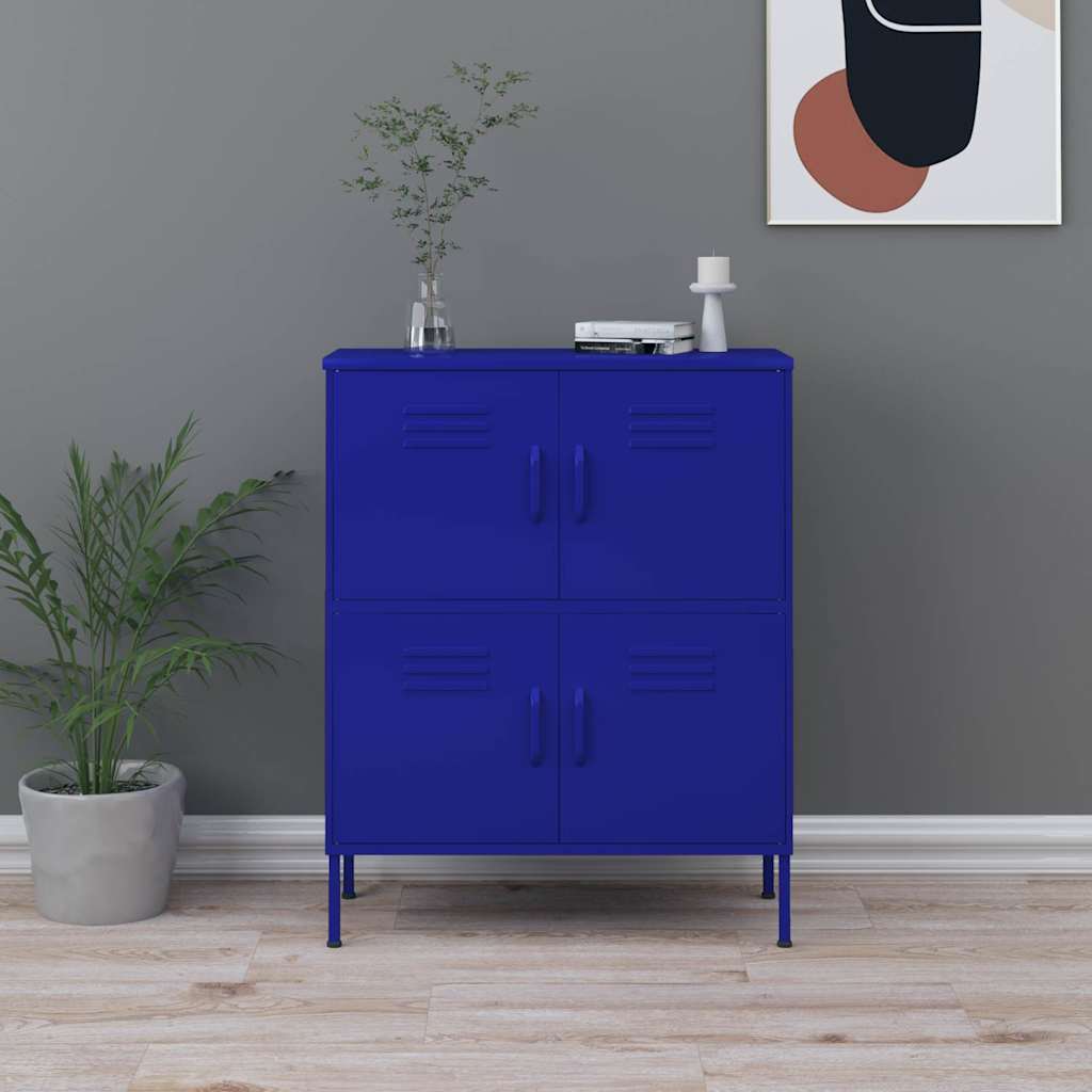 vidaXL Storage Cabinet Navy Blue 80x35x101.5 cm Steel 1