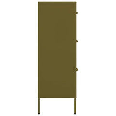 vidaXL Drawer Cabinet Olive Green 80x35x101.5 cm Steel 4