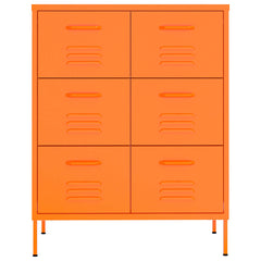 vidaXL Drawer Cabinet Orange 80x35x101.5 cm Steel 3