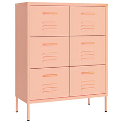 vidaXL Drawer Cabinet Pink 80x35x101.5 cm Steel 2