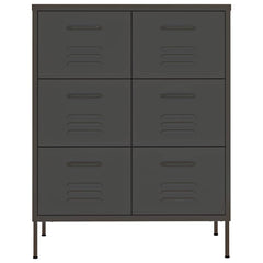 vidaXL Drawer Cabinet Anthracite 80x35x101.5 cm Steel 3